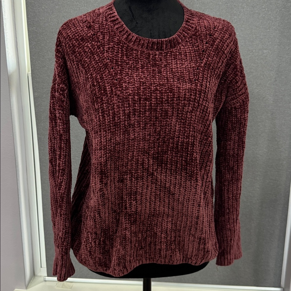 Pink Rose Chunky Knit Sweater in Deep Pink